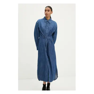 Džínové šaty G-Star Raw modrá barva, maxi, D25183-D252