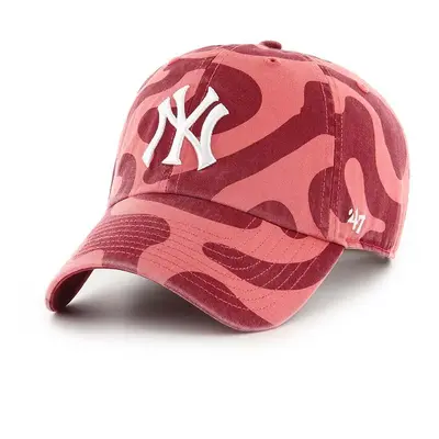 Bavlněná baseballová čepice 47 brand MLB New York Yankees červená barva, B-FRFMC17GWS-IR