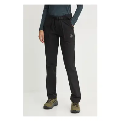 Kalhoty Mammut Mountain Tough dámské, černá barva, jednoduché, medium waist, 1022.02430