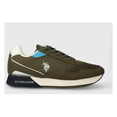 Sneakers boty U.S. Polo Assn. NOBIL zelená barva, NOBIL003M 4HY5