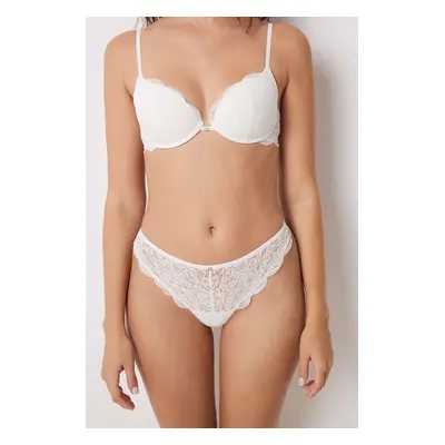 Tanga women'secret FEMININE LACE bílá barva, 8440030