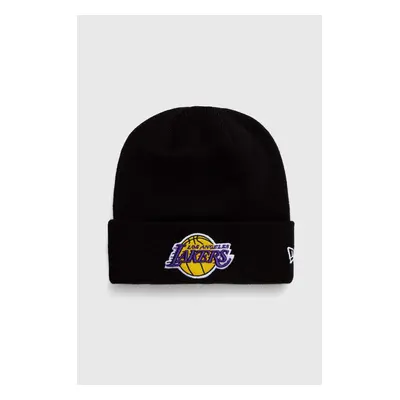 Čepice New Era černá barva, LOS ANGELES LAKERS