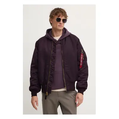 Bomber bunda Alpha Industries fialová barva, zimní