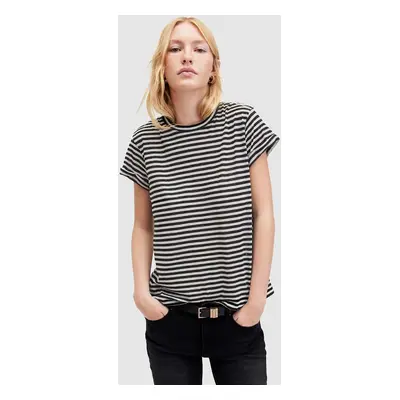 Tričko AllSaints ANNA STRIPE TEE bílá barva, WM228Z