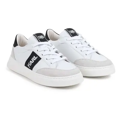 Dětské kožené sneakers boty Karl Lagerfeld bílá barva, Z30314