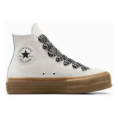 Semišové tenisky Converse Chuck Taylor All Star Lift bílá barva, A10414C