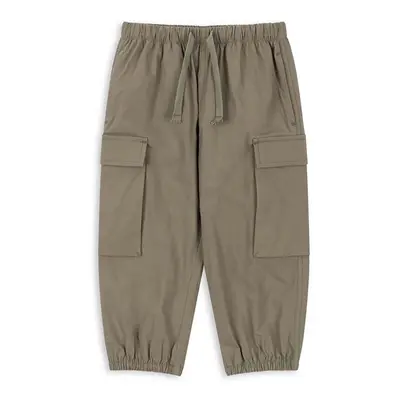 Dětské kalhoty Konges Sløjd PEPPE PANTS GOTS zelená barva, hladké, KS101641