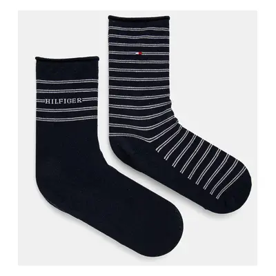 Ponožky Tommy Hilfiger 2-pack dámské, tmavomodrá barva, 701229853