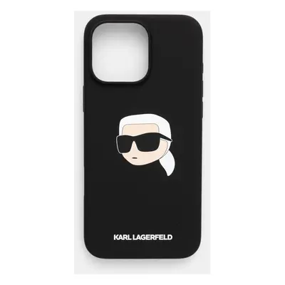 Obal na telefon Karl Lagerfeld iPhone 16 Pro Max 6.9 černá barva, KLHMP16XSKHPPLK