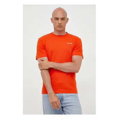 Bavlněné tričko Calvin Klein oranžová barva, K10K109894