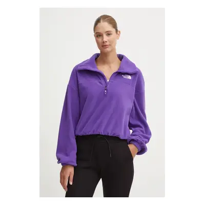 Fleecová mikina The North Face 100 Glacier Half Zip Fleece fialová barva, NF0A89J9NL41