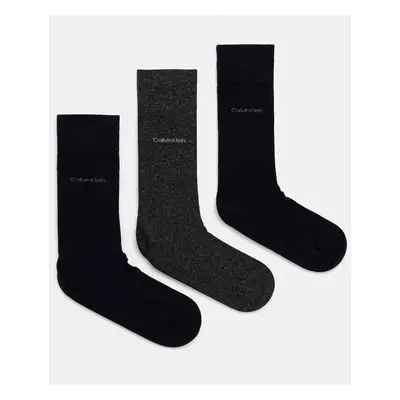 Ponožky Calvin Klein 3-pack pánské, tmavomodrá barva, 701226014