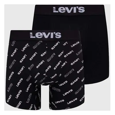 Boxerky Levi's 2-pack pánské, černá barva