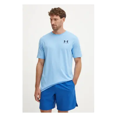 Tričko Under Armour SPORTSTYLE LEFT CHEST modrá barva, 1326799