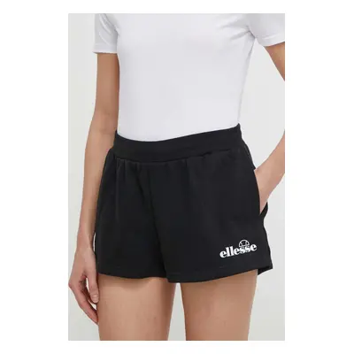 Kraťasy Ellesse Kyrana Short dámské, černá barva, s potiskem, medium waist, SGP16456