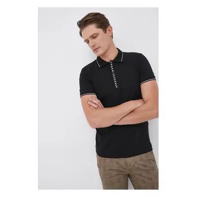 Polo tričko Armani Exchange černá barva, s potiskem, 8NZF71 ZJH2Z