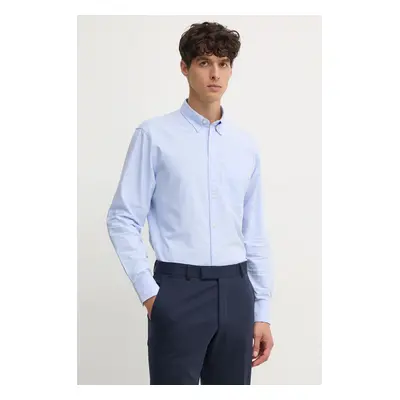 Bavlněná košile United Colors of Benetton modrá barva, regular, s límečkem button-down, 5FGBUQ04