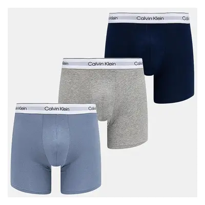 Boxerky Calvin Klein Underwear 3-pack pánské, modrá barva, 000NB3964A