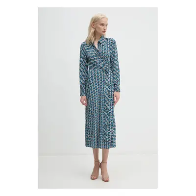 Šaty DIANE VON FURSTENBERG modrá barva, maxi, DVFDW3S028