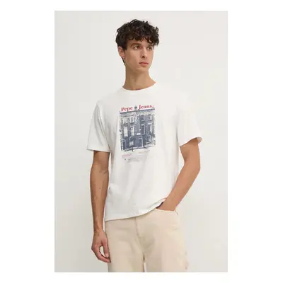 Bavlněné tričko Pepe Jeans SOREN TEE bílá barva, s potiskem, PM509635