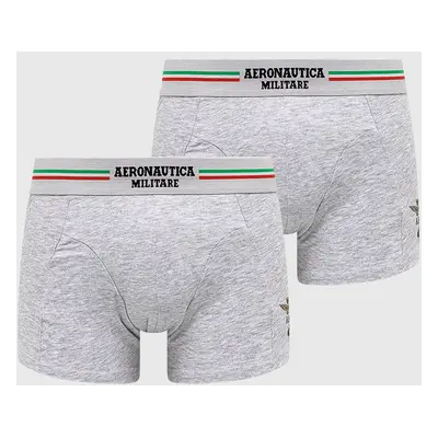 Boxerky Aeronautica Militare (2-pack) pánské, šedá barva, AM1UBX001