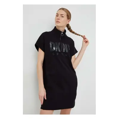 Šaty Dkny černá barva, mini, oversize, DP2D4040