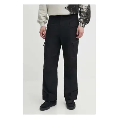 Bavlněné kalhoty A-COLD-WALL* Static Zip Pant černá barva, ve střihu cargo, ACWMB278C