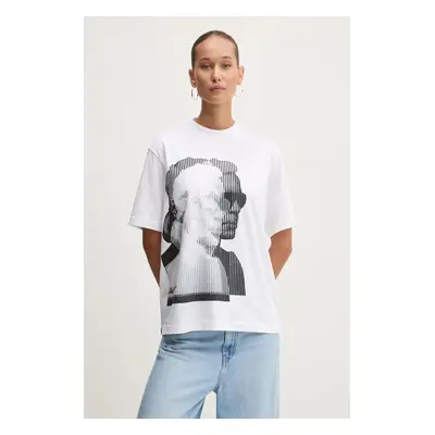 Bavlněné tričko Karl Lagerfeld Jeans bílá barva, 246J1707