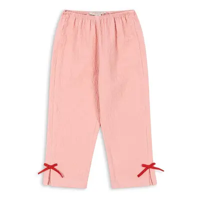 Dětské tepláky Konges Sløjd AVA PANTS GOTS růžová barva, hladké, KS101764