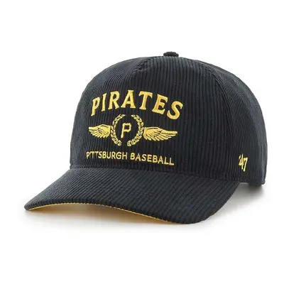 Manšestrová kšiltovka 47 brand MLB Pittsburgh Pirates černá barva, s aplikací, B-SKYLC20EWP-BK