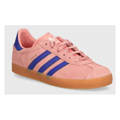 Dětské semišové sneakers boty adidas Originals GAZELLE růžová barva, IG9153