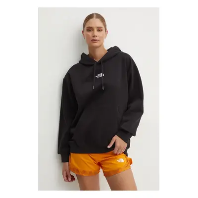 Mikina The North Face Essential Hoodie dámská, černá barva, s kapucí, s aplikací, NF0A89ENJK31