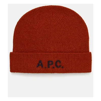 Vlněná čepice A.P.C. bonnet harry hnědá barva, WVBDK.M25085