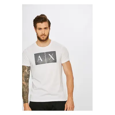 Bavlněné tričko Armani Exchange bílá barva, s potiskem, 8NZTCK Z8H4Z