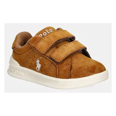 Dětské sneakers boty Polo Ralph Lauren HERITAGE COURT III EZ béžová barva, RL00972250