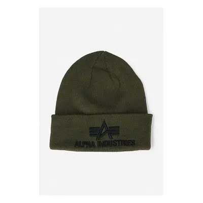 Čepice Alpha Industries 3D Beanie zelená barva, 168910.257