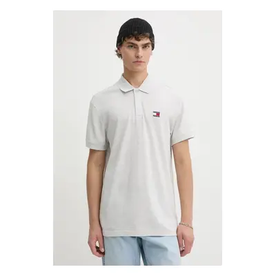 Bavlněné polo tričko Tommy Jeans šedá barva, DM0DM19622