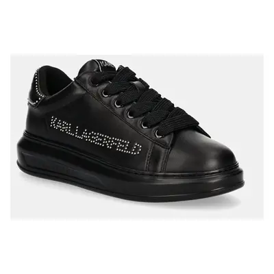 Kožené sneakers boty Karl Lagerfeld KAPRI MENS černá barva, KL52567