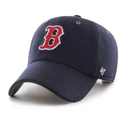 Vlněná kšiltovka 47 brand MLB Boston Red Sox tmavomodrá barva, s aplikací, B-PNTCU02WIS-NY