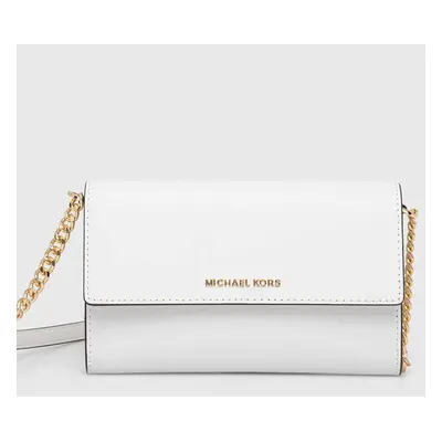 Kožená kabelka MICHAEL Michael Kors bílá barva