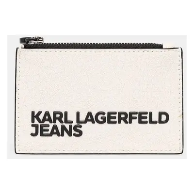 Pouzdro na karty Karl Lagerfeld Jeans bílá barva, 246J3056