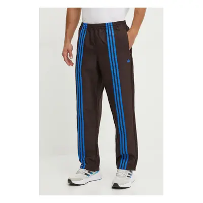 Kalhoty adidas Originals Club TrackPant pánské, hnědá barva, vzorované, JN5970