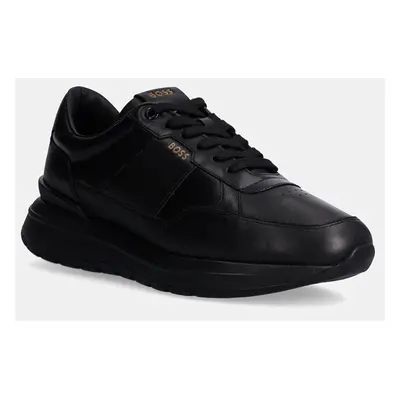 Kožené sneakers boty BOSS Jace černá barva, 50529502