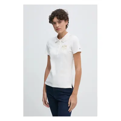 Polo tričko Tommy Hilfiger béžová barva, WW0WW43609