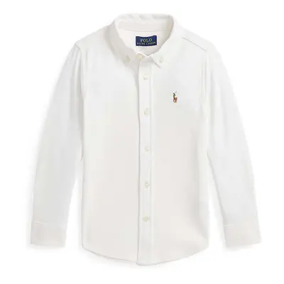 Dětská bavlněná košile Polo Ralph Lauren bílá barva, 322952434003