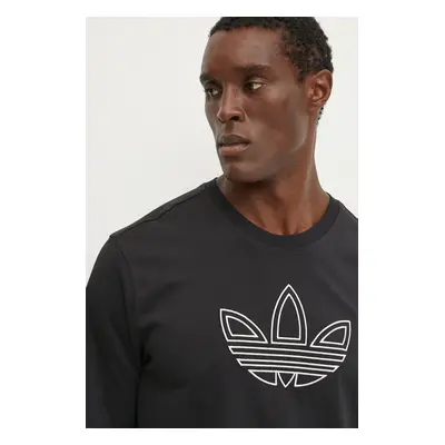 Bavlněné tričko adidas Originals Outline Tee černá barva, s aplikací, IY4882