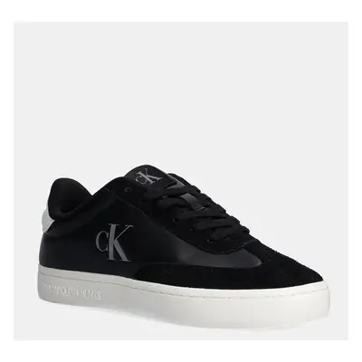 Kožené sneakers boty Calvin Klein Jeans CLASSIC CUPSOLE LOW MG MIX černá barva, YW0YW01611