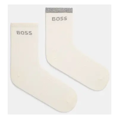 Ponožky BOSS 2-pack dámské, béžová barva, 50524401