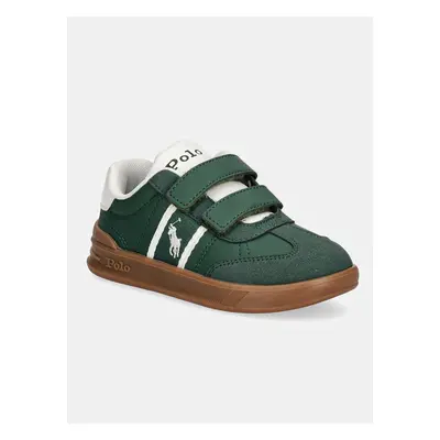 Dětské sneakers boty Polo Ralph Lauren HERITAGE COURT III EZ T-TOE zelená barva, RL01257301