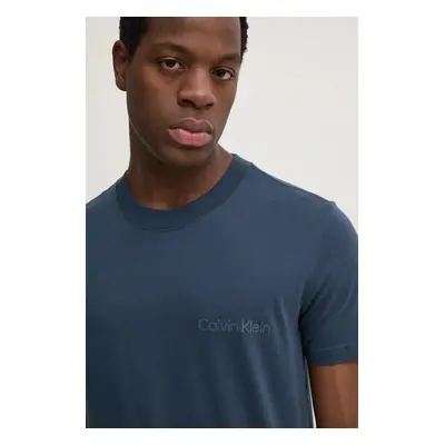 Bavlněné tričko Calvin Klein Jeans tmavomodrá barva, s potiskem, J30J326402